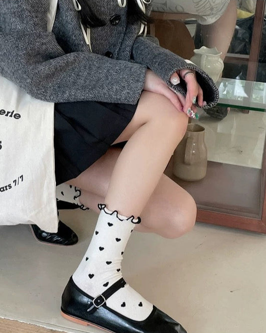 Petit Heart Frill Socks